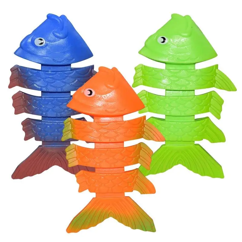 

3pcs Summer Pool Toys Diving Green Plastic Fish Water Toys Children Diving Training Toys Children Swimming Toys Diving Fish Se