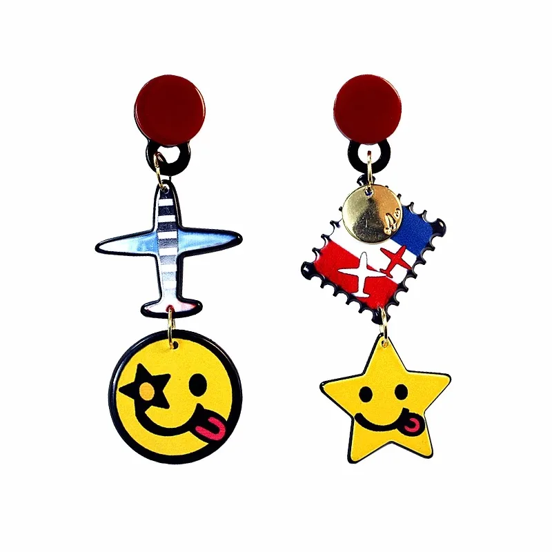 

MIARA.L instagram chic child-free cartoon style fashion trendy personality earring exaggerate whirlpool gear cherries for women