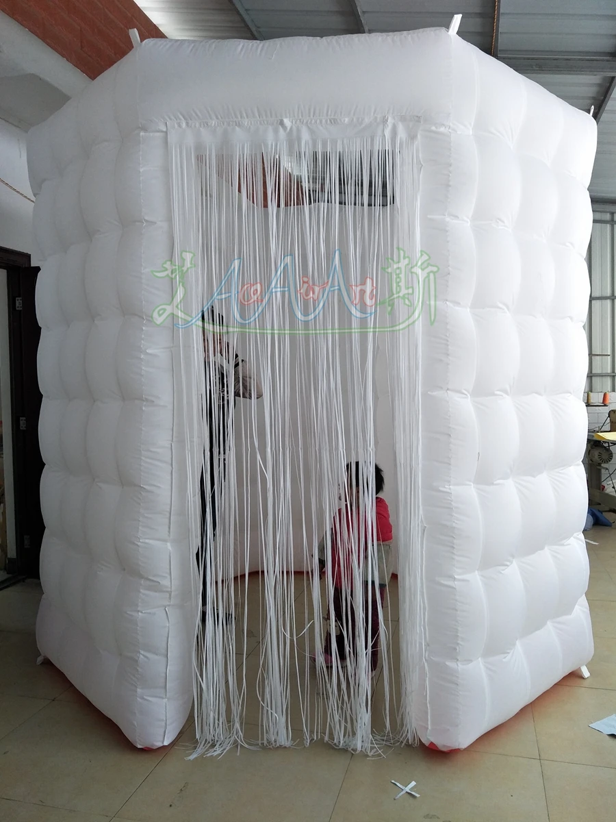 

Attractive designed White inflatable led octagonal photo booth tent,office structure trade show pavilion tent with Curtains