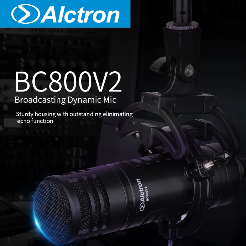 Alctron BC800V2 высокое качество динамического вещания микрофон вокальный/студийная запись, инструмент сбора, для радио/прямой трансляции