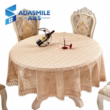 

Adasmile Beautiful Crochet Floral Elegant Lace Table Cloth Table Cover Overlays Tablecloth For Banqute Wedding Party