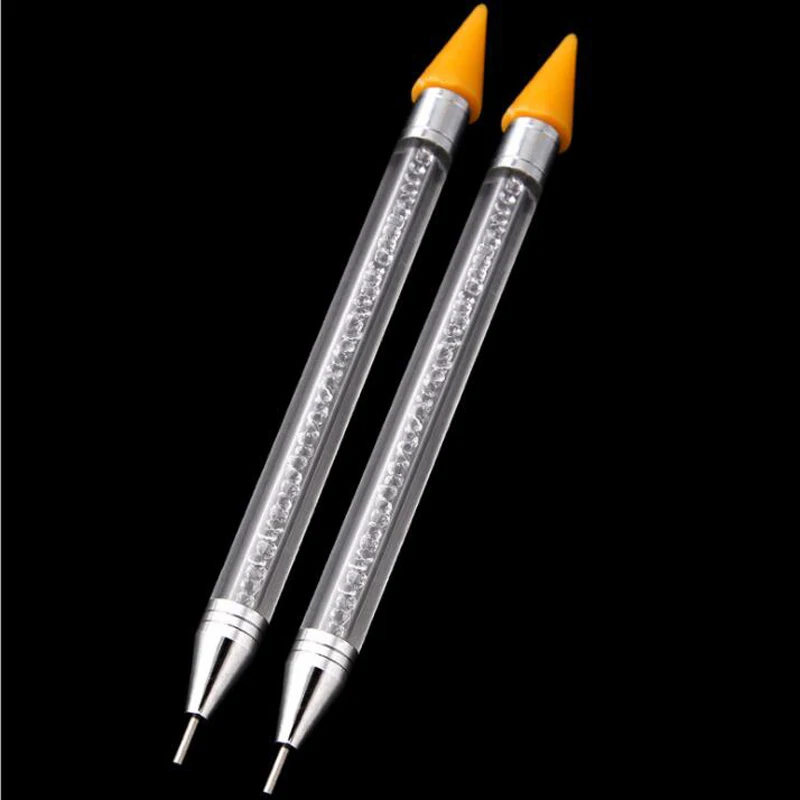 1 шт., высокое качество, восковая ручка, стразы, карандаш с двойной головкой, акриловая ручка для нейл-арта, инструменты для раскрашивания, маникюрные аксессуары для ногтей, инструмент