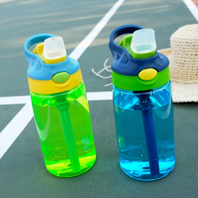 Transhome детская бутылка для воды с соломинкой 500 мл пластиковые бутылки для воды для детей бутылки без бисфенола Спортивная бутылка школьная посуда для напитков