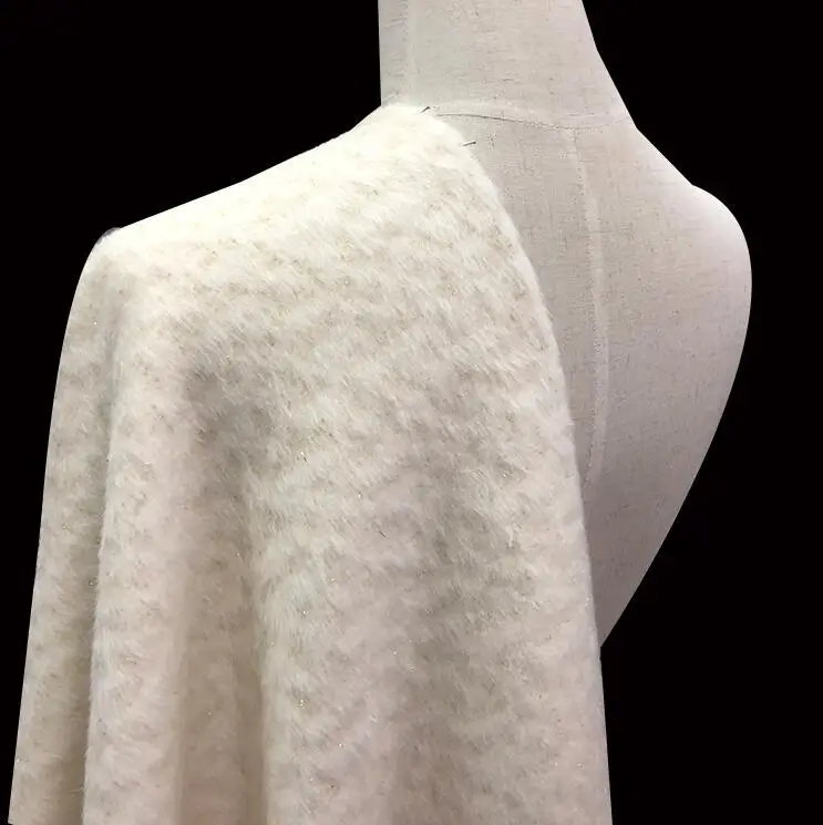 

Printing Thick Heavy Gold Alpaca Fur wool cashmere fabric coat suit patch wedding diy textiles tweed fabric telas por metro A535