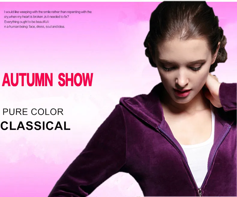 UMLIFE Sports Suit Women Velvet Tracksuit 2017 New Fitness Sport Casual Set Embroidery Fashion Jogging Suit Femme Track Suit  (22)