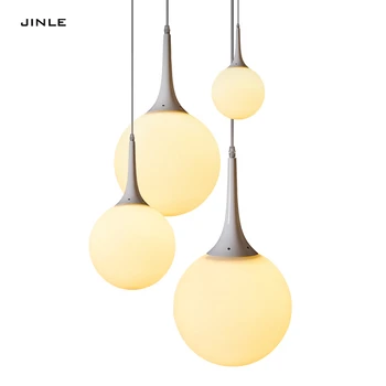 

Modern ball milk white glass lampshade pendant lights E27 LED lamp Dining room Wine bar Indoor Decorate hanglamp free shipping