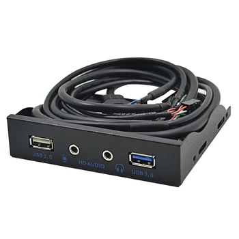 

High Quality 20Pin 4 Ports USB 2.0 USB 3.0 Hub HD Audio Mic Interface Earphone Jack Front Panel For PC 3.5" Floppy Bay Adapter
