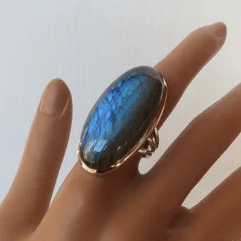 

2019 New Hot Fashion Big Crystal Ring Gold Colors Vintage Jewelry Unique Blue Rings For Women Wedding Party Gift DropShipping