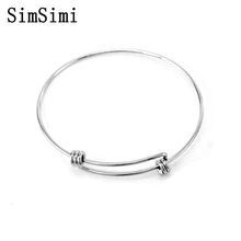 SimSimi 50 шт оптом Простые Ювелирные изделия из нержавеющей стали для женщин девушек посеребренные браслеты