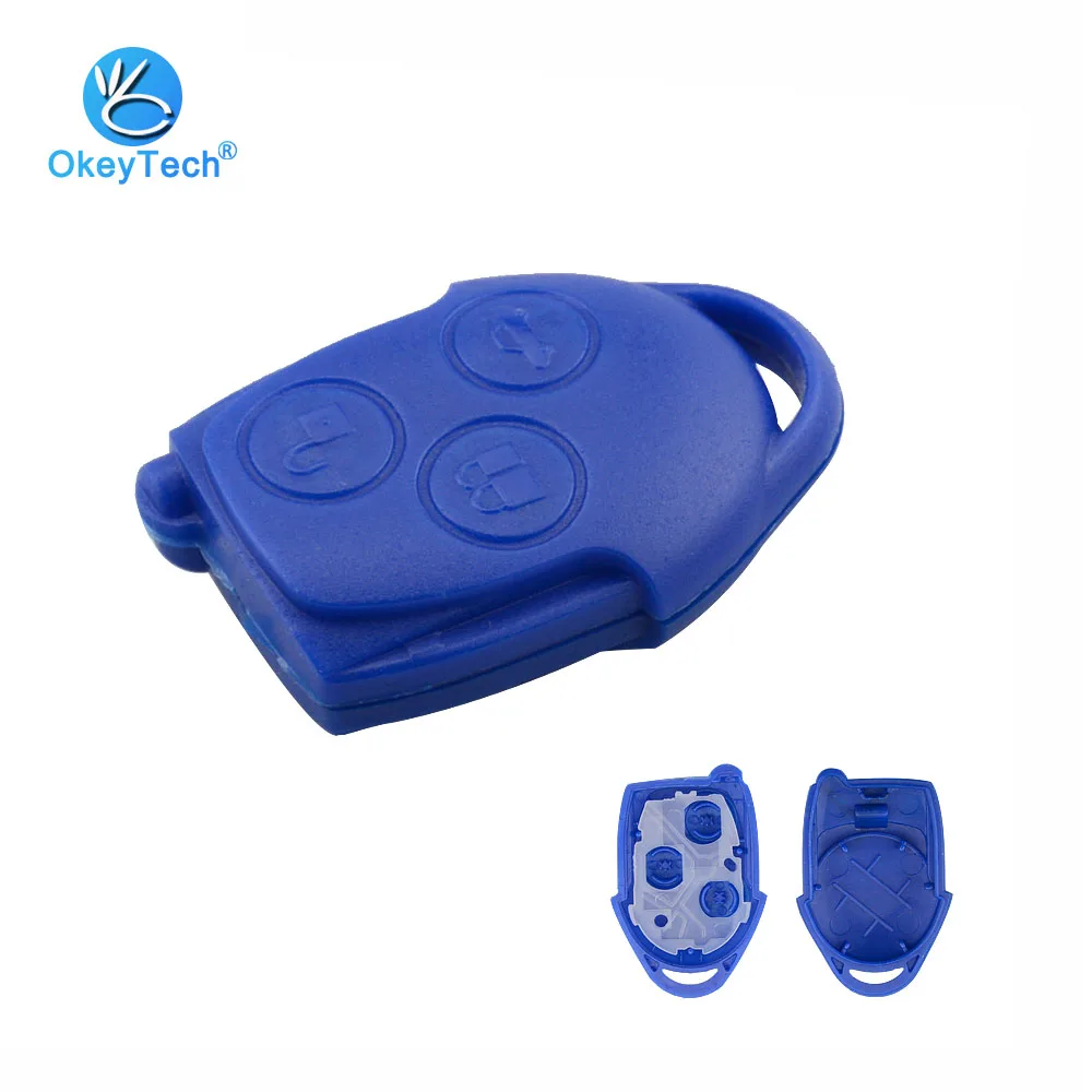 

OKeyTech for Ford Transit Connect Set Auto Car Key Shell Replacement Cover Case Fob Blue Head 3 Button For Ford Key New Arrival