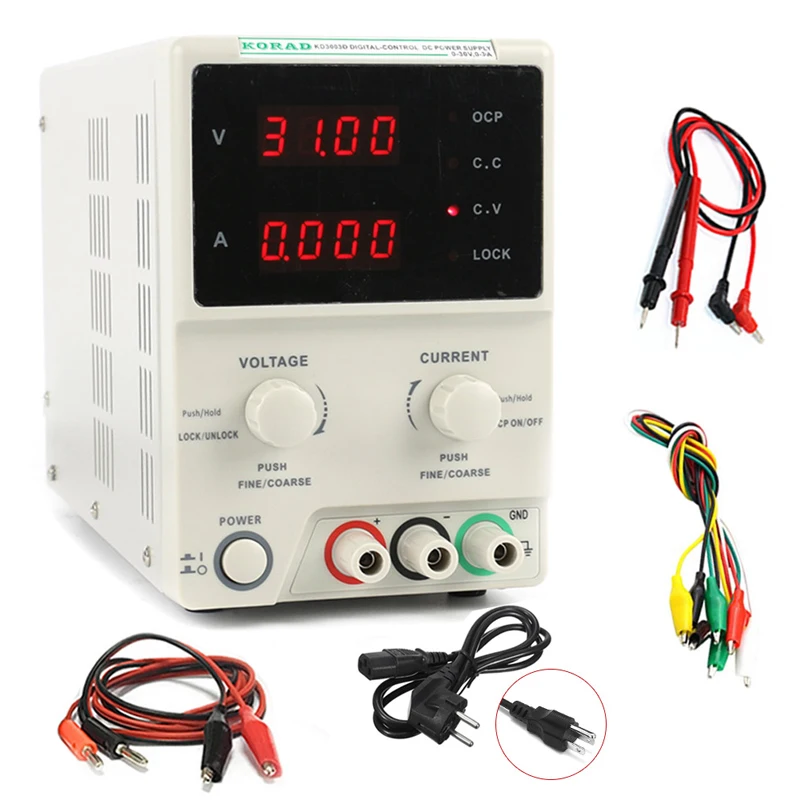 

KD3005D DC power supply 4-bit display 30v 3A/5A adjustable power supply continuous conduction regulator laboratory power supply
