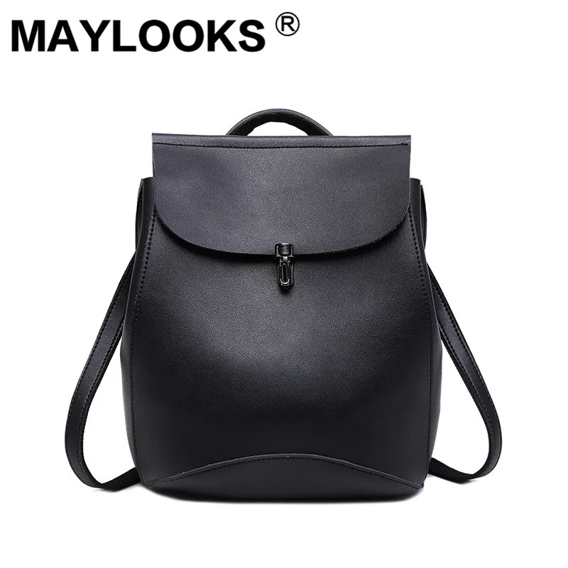 

2019 new Korean fashion PU leather girls backpack bag ladies shoulder bag college wind travel bag M-f10