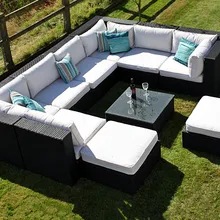 Горячая любую погоду синтетический ротанга диван новейшего дизайна набор