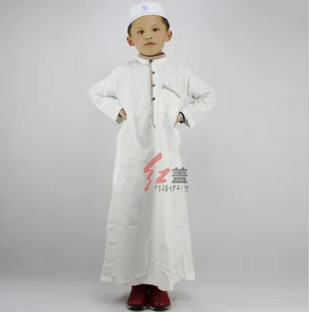 6 Colors Abaya Boy Jubba Thobe Islamic Clothing Men Arabic O Neck Kaftan Muslim Dress Saudi Arab Dubai 3-14 Years Child Islam