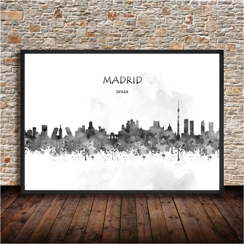 ZURICH City Плакат для дома, гостиной, спальни, кафе, бара, паба, украшение, винтажный Ретро плакат, настенные художественные наклейки, принт, живопись - Цвет: MADRID