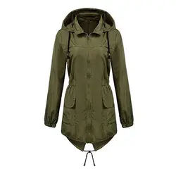 Gresanhevic Новый Водонепроницаемый с капюшоном-Для женщин Водонепроницаемый легкий дождь куртка плюс Размеры капюшоном пиджаки