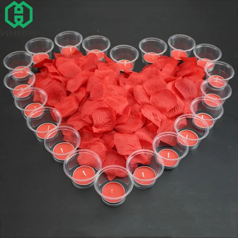 

WHISM 10pcs Plastic Christmas Candle Holder Tea Light Stand Romantic Wedding Candle Holders Transparent Candlestick Containers