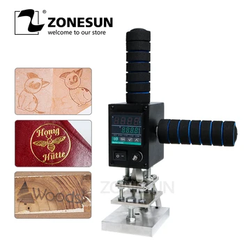 

ZONESUN LOGO Marking Machine Pressure Mark Trademark Stamping Small Wood Leather Plastics Lint Cartons Tires Bronzing Machine