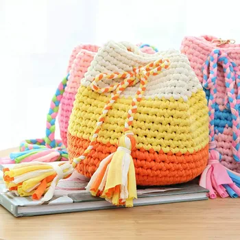 

Semi-finished cloth string material package wayuu bucket bag backpack, manual diy knitting coarse wool to send knitting tutorial
