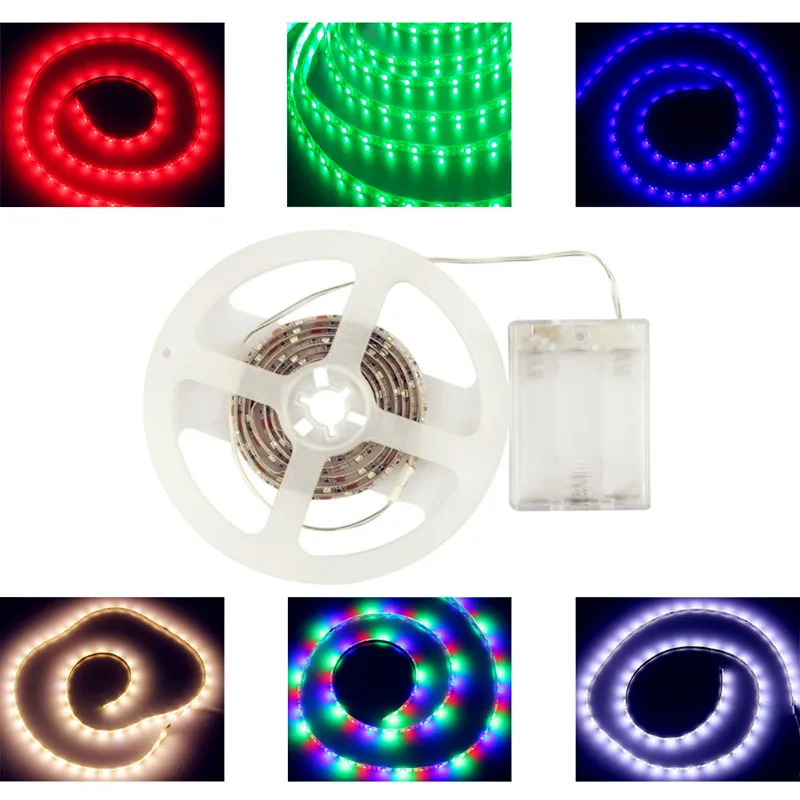 Многоцветная 1 м Светодиодная лента 3528SMD 4 5 в Гибкая полоса ТВ фон декоративный