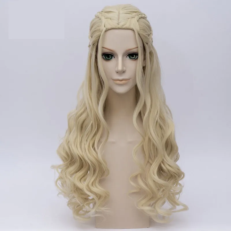 Skup Gra o tron daenerys targaryen peruka do cosplay syntetyczny z długich włosów falisty smok matki peruki kostium na halloween dla kobiet