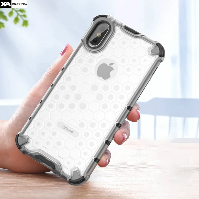 

Honeycomb Shockproof Protection Case For iPhone 11 Pro XS MAX XR X Slim Transparent Soft TPU Cover For iPhone 7 8 6 6S Plus Capa