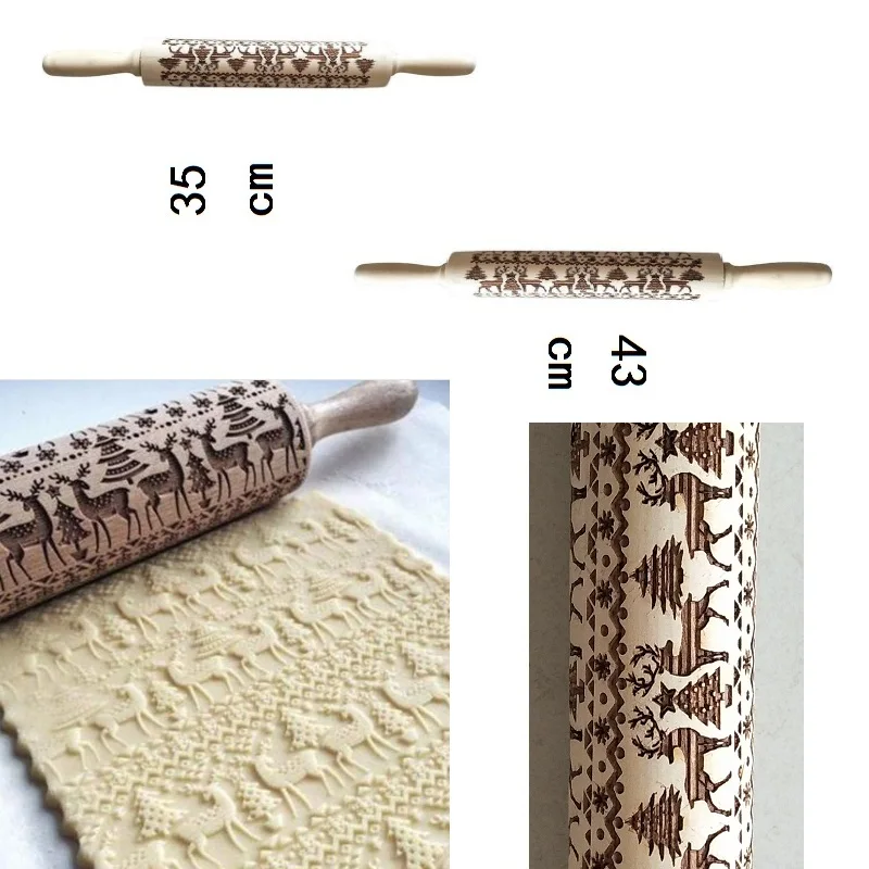 Рождественская Выгравированная роллер олень; Снежинка тиснение скалка для печенья лапши печенье, фондан, пирог тесто Прямая поставка