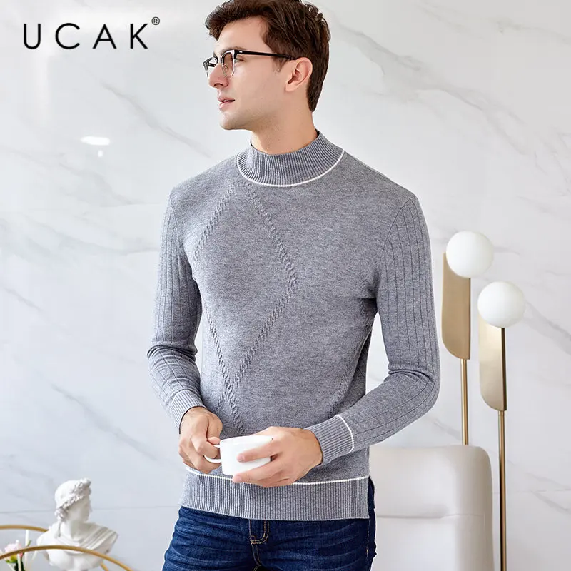 UCAK Brand Sweater Men Clothes 2019 Autumn Winter Merino Wool Sweaters Cashmere Pullover Men Fashion Turtleneck Pull Homme U3022 UCAK Brand Sweater Men Clothes 2019 Autumn Winter Merino Wool Sweaters Cashmere Pullover Men Fashion Turtleneck Pull Homme U3022