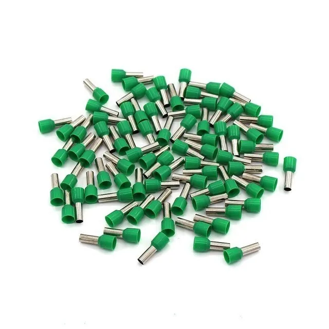 1000pcs/Pack Insulated Cord End Terminal Crimp E0508 1008 1508 7508 2508 Pressure Terminal Ferrules Crimping Terminals Tubular - Цвет: Зеленый