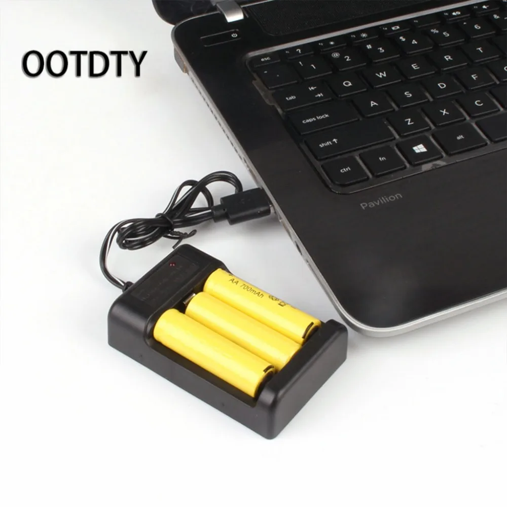 DC 1 2 V 3 слотовый AA Ni Cd Перезаряжаемые Батарея Зарядное устройство адаптер USB