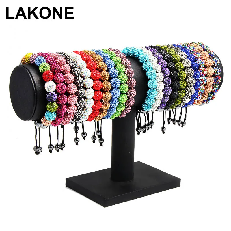 

Bracelet Macrame Braid 10mm Disco Ball Beads Micro Pave Crystal Wholesale Charm Women Men Candy Color