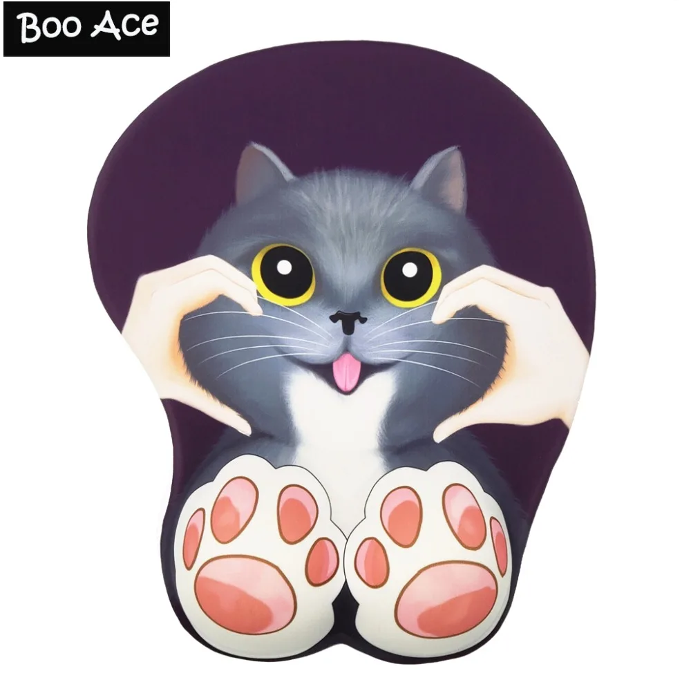 Милая кошачья лапа 3D коврик для мыши с мягкой гелевая Подушка под ...