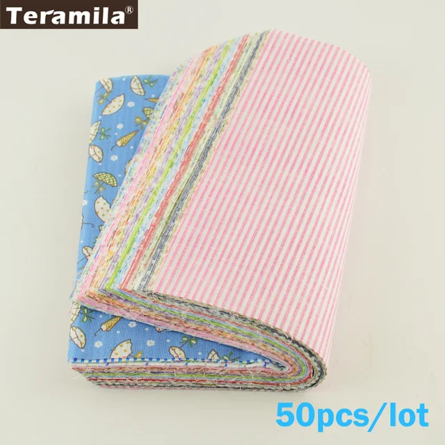 Teramila-tela acolchada de algodón sin diseños, paquete de 50 unidades, 10cm x 10cm, Patchwork, sin diseños repetidos Teramila-tela acolchada de algodón sin diseños, paquete de 50 unidades, 10cm x 10cm, Patchwork, sin diseños repetidos