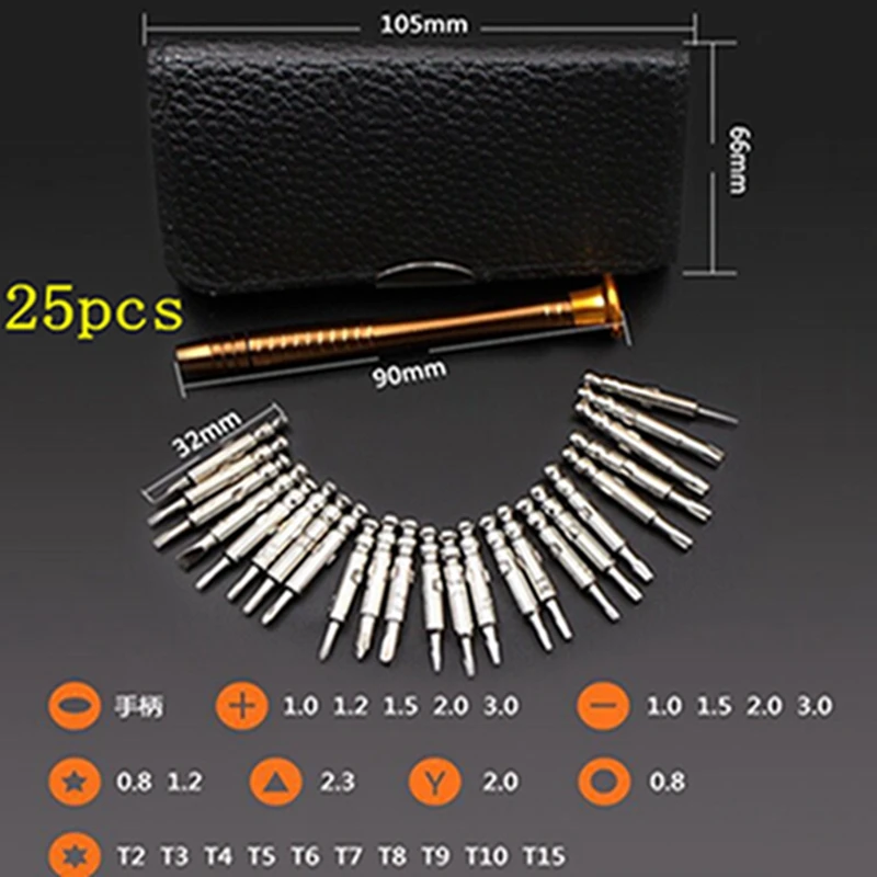 

Multifunction Mobile Phone Repair Tool Handle Screwdriver Bit Set For Xiaomi Tablet iPhone Samsung HTC Sony PU Leather Tool Sets