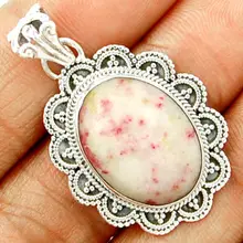 Hand made подлинная Кулон из киновари, 925 пробы серебро, мм 43 мм, 7,6 г, AP0065