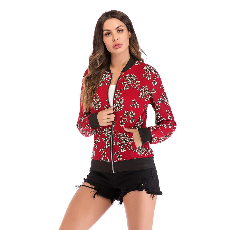 Women Vintage Floral Print Jacket Coat 2018 New Fashion