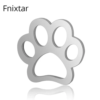 

Fnixtar 50pcs/lot Great Quality Stainless Steel Paw Animal Metal Mini Charms Pendants DIY Jewelry 11mm Letter Jewelry Charms