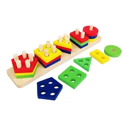 Дети раннего обучения детства образование игрушки Деревянные Монтессори геометрические Форма сборки соответствующие блоки игрушки