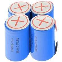 1/2/4/8/12/16/20pcs 4/5 subc sub c 2800mah pilha recarregável ni-mh com 12 peças, célula azul com tab 1.2v