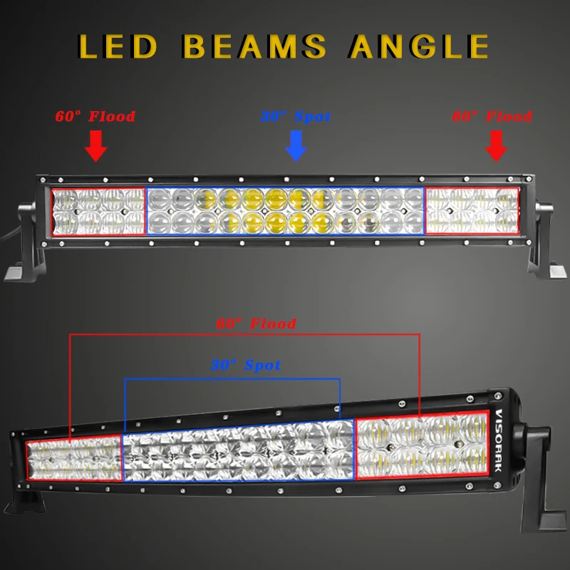 VISORAK 22 32 42 5" 5D изогнутый светодиодный светильник, светодиодный светильник для внедорожников 4x4, светодиодный светильник для грузовиков, бар для автомобилей 4WD 4x4, грузовик, внедорожник, квадроцикл, лодка