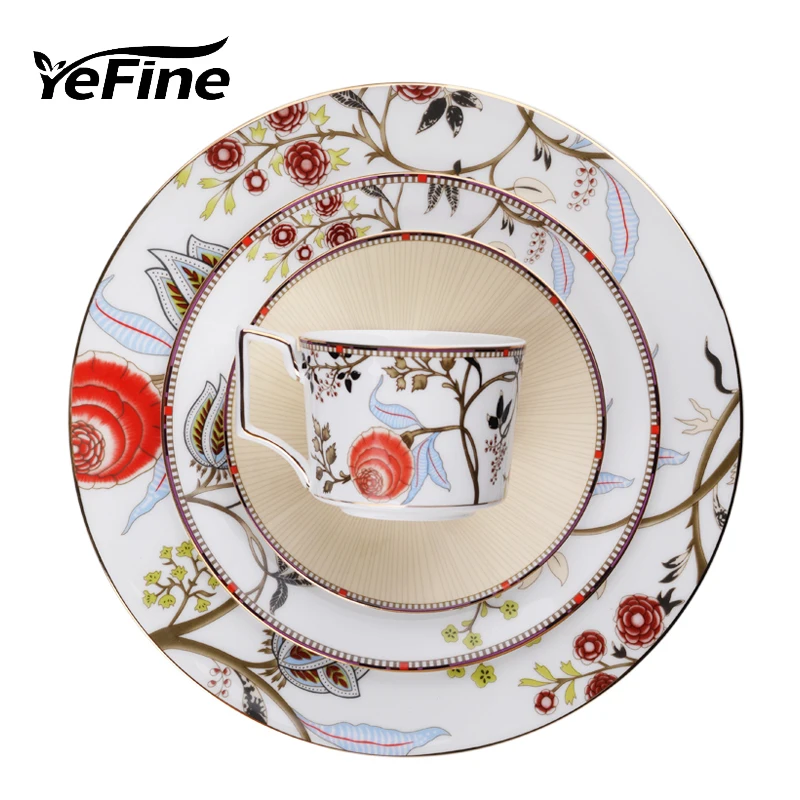 YeFine Luxury Bone China Dinner Set High Quality Ceramic Dinnerware