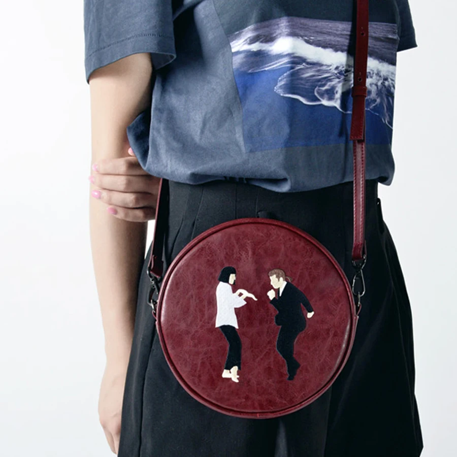  Kiitos Life Circular PU messenger bags for girls original designed in 2styles(FUN KIK ) - 32794341923