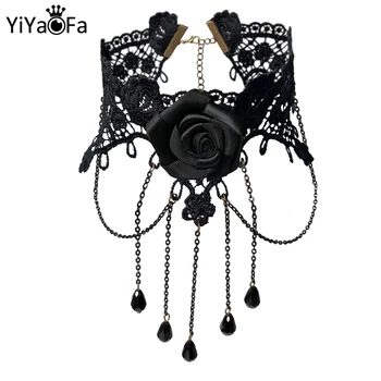 

YiYaoFa Choker Necklace For Women Accessories Gothic Jewelry Vintage Necklaces & Pendants False Collar Statement Necklace GN-55
