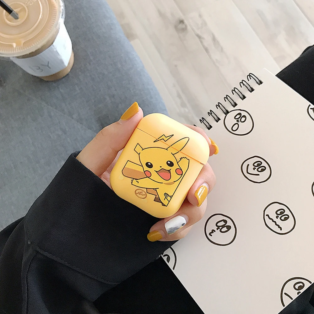Мягкий чехол для наушников с мультяшным рисунком из ТПУ Pokemons, чехлы для Apple AirPods 1 2, беспроводная Проводная зарядная коробка, милый чехол с изображением пикачуса
