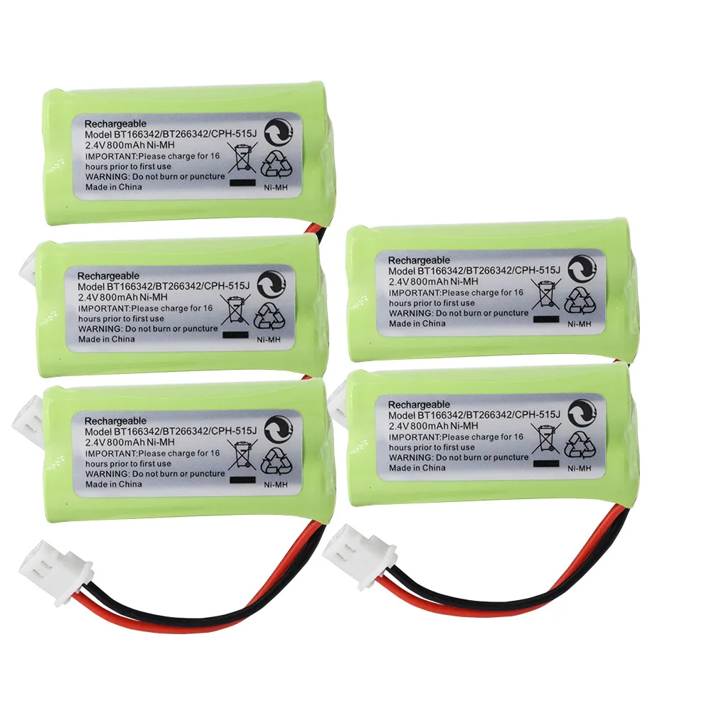 BT-166342 2,4 V 800mAh 2* AAA Ni-MH аккумуляторная батарея для беспроводного телефона BT-166342 - Цвет: 5pcs