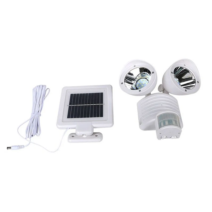 Cabeças de Luz Parede de Luz Sensor de Movimento Água ao ar Holofotes de Segurança Pir à Prova Levou Rotable Duas Solar d' Livre Indoor Jardim Quintal Noite 22 15 22 LEVOU Rotable Duas Cabeças de Luz