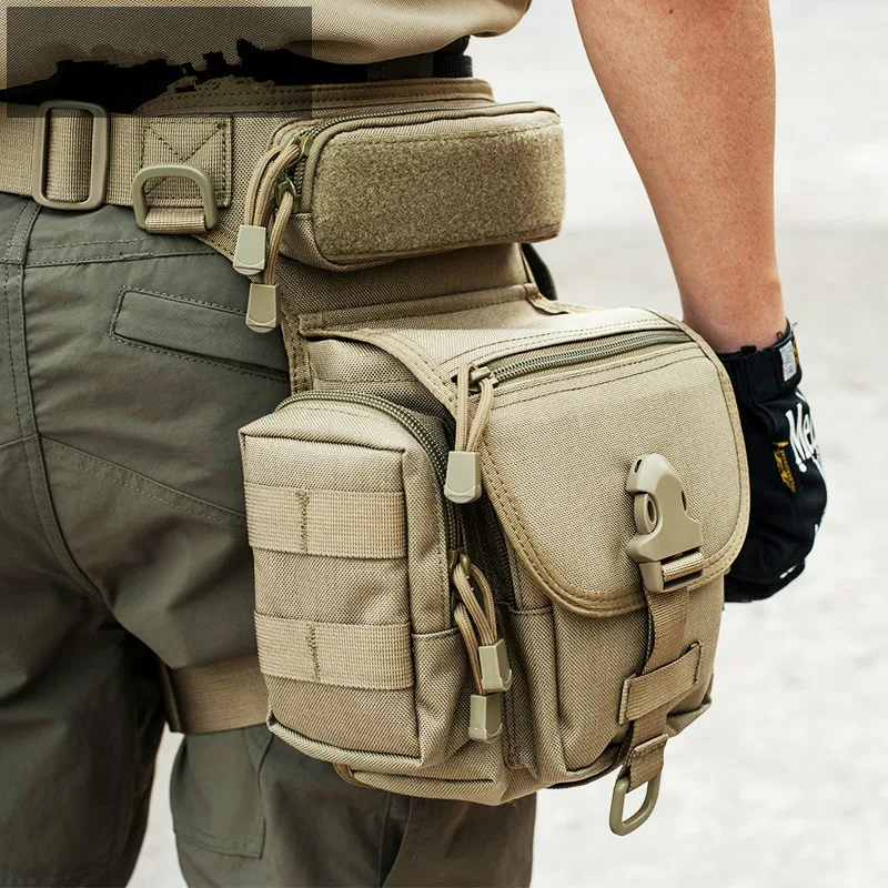 

Outdoor Tactical Leg Bag Waist Pack Special Duty Weapons Tactics Sport Ride Motorcycle Waterproof Drop Utility Thigh Pouch Khaki