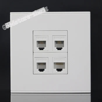 

Wall Socket One Ports Network LAN CAT5 RJ45 & Three Ports RJ11 Telephone Outlet Panel Faceplate 4 Ports Wholesale Lots