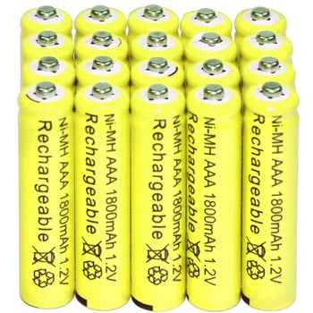 

20x AAA Battery Cell for MP3 RC Toys 1.2 V Ni-MH Yellow Rechargeable 1800mAh 3A