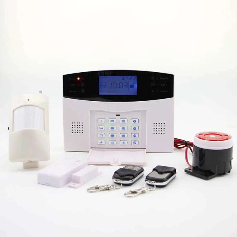 Envío Gratis! IOS Android APP Control inalámbrico hogar seguridad GSM sistema de alarma intercomunicador Control remoto Autodial sirena Sensor Kit - 6